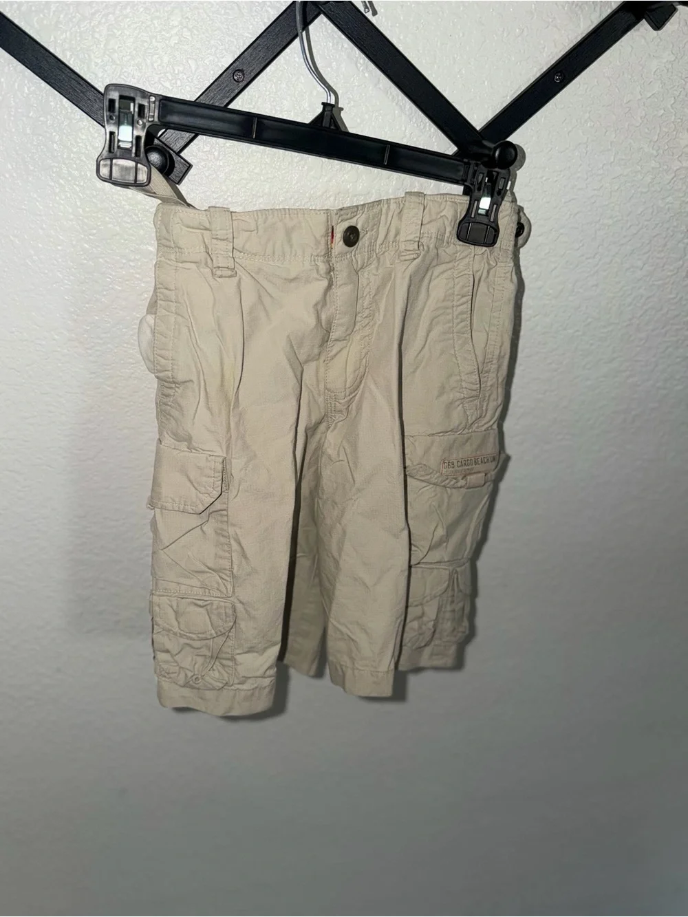 Gap Kids Boys Beige Cargo Shorts Size 7 Adjustable Waist Utility Pockets